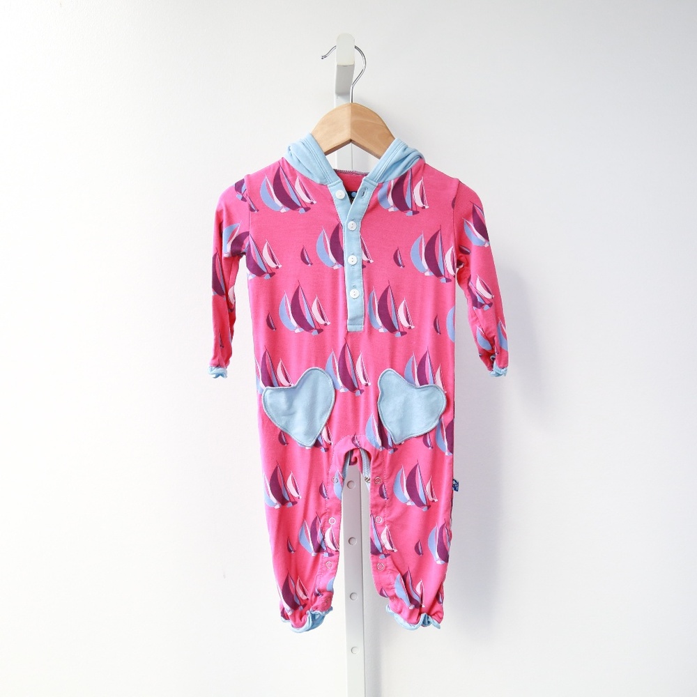 Kickee Pants Baby Boat-Print Onesie